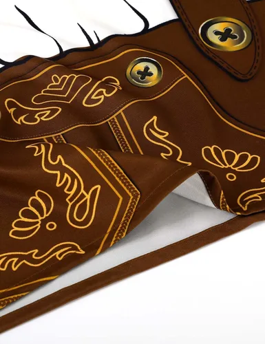 Vista 6 de LINOCOUTON Disfraz de Lederhosen del Oktoberfest bávaro para hombre