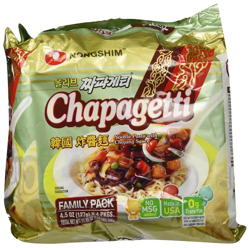 Vista 13 de Nongshim Ramen Fideos Ramen, Ramen instantáneo gourmet, fideos premium para microondas, Chapagetti, 4.5 onzas (paquete de 4)
