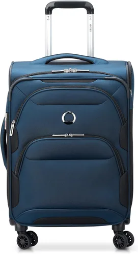 Vista 11 de DELSEY Paris Sky Max 2.0 Softside - Maleta expandible con ruedas giratorias, Azul, Sky Max 2.0 Softside - Equipaje expandible con ruedas giratorias