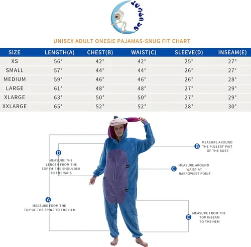 Vista 5 de COSUSKET Snug Fit Unisex Adult Onesie Pajamas Flannel Cosplay Animal One Piece Halloween Costume Sleepwear Homewear
