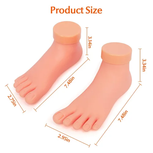 Vista 3 de Paquete de 2 puntas de uñas de práctica, herramienta de mano de entrenamiento de arte y 1 par de práctica de pie falso, herramienta de manicura