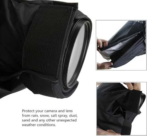 Vista 5 de Cubierta de lluvia profesional para cámara réflex digital, gran protección para Canon EOS 5D Mark IV III 5DSR 7DM2 6DM2 7D 6D 90D 80D 1D Mark IV 1DX