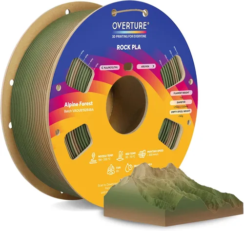 Vista 26 de OVERTURE - Filamento PLA Rock de 1.75 mm, para impresora 3D de mármol, carrete de 2.2 libras, precisión dimensional +/- 0.02 mm, para impresoras FDM