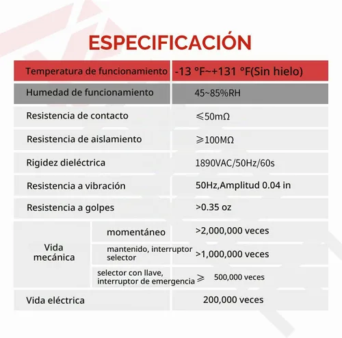 Vista 4 de APIELE Interruptor de botón de parada de emergencia hongo rojo NC de 22 mm 600 V 10 A XB2-01ZS