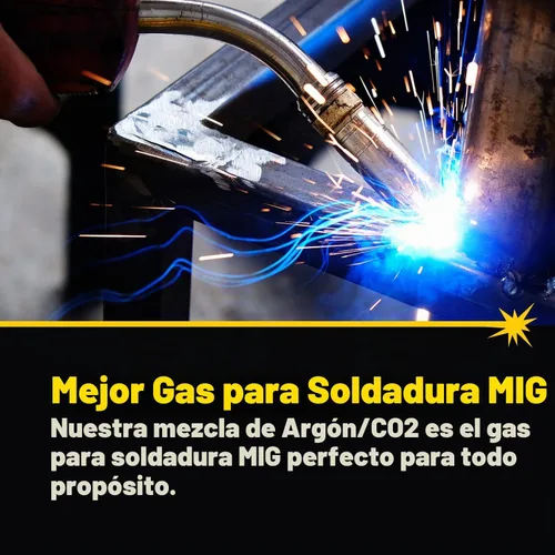 Vista 6 de PrimeWeld Botella de 75% argón 25% CO2 80CF DOT 3AA Válvula CGA 580 de EE. UU. La mejor mezcla de gas para soldadura MIG Cilindros completos