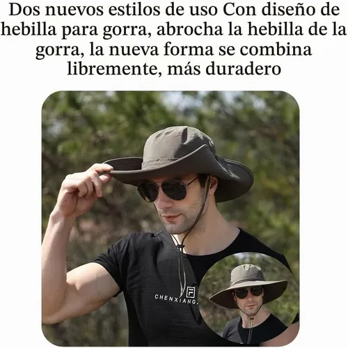 Vista 7 de Sun Protection Waterproof Breathable Wide Brim Bucket Sun Hat H2-beige