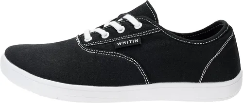 Vista 3 de WHITIN Zapatos Minimalistas de Lona Ancha para Mujeres Descalzas Suela de Caída Cero Zapatilla Casual