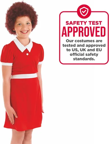 Vista 5 de Fun Shack Annie Costume for Girls, Annie Costume Kids, Orphan Movie Costume Girls, Orphan Costume for Girls