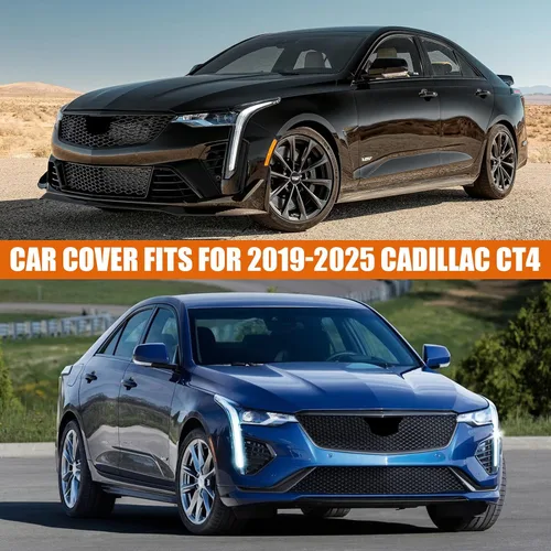 Vista 6 de Fundas impermeables para automóvil de repuesto para Cadillac CT4 2019-2025, cubierta para automóvil de 6 capas para todo clima con puerta