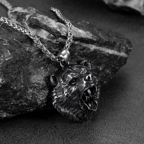 Vista 9 de FaithHeart Collar con colgante de pata de oso de acero inoxidable, collar escandinavo nórdico auténtico, joyería vikinga personalizada personalizada