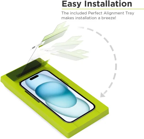 Vista 2 de PureGear Protector de pantalla de vidrio templado HD de máxima claridad para Apple iPhone 15 (2023) de 6.1 pulgadas, cobertura completa, ajuste