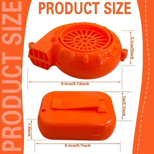 Vista 2 de Mini ventilador para disfraz de dinosaurio u otros trajes inflables de ropa de juego, naranja