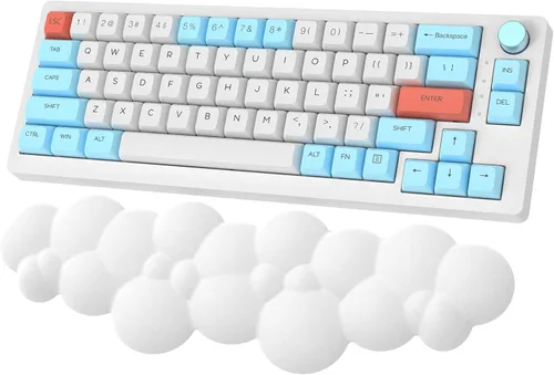 Vista 14 de Reposamuñecas ergonómico para mouse con posavasos, almohadilla de espuma viscoelástica suave para mouse computadora, laptop, oficina, PC