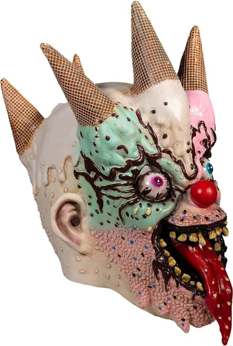 Vista 5 de Máscara de payaso aterrador para adultos de Deja Boo, diseño único de máscara de Halloween espeluznante, disfraces realistas de primera calidad