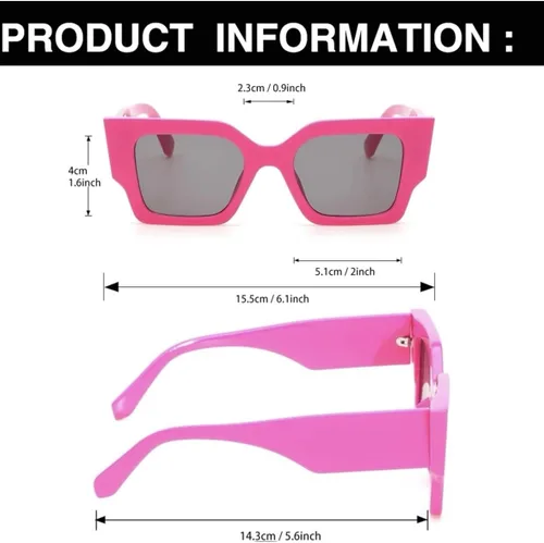 Vista 6 de ADE WU Gafas de sol cuadradas de moda para mujer, montura cuadrada, gafas de sol de moda para mujer