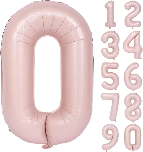 Vista 96 de Globos de 40 pulgadas con números de caramelo, papel de aluminio de helio, globos de látex de Mylar para fiesta de cumpleaños, decoración digital 0