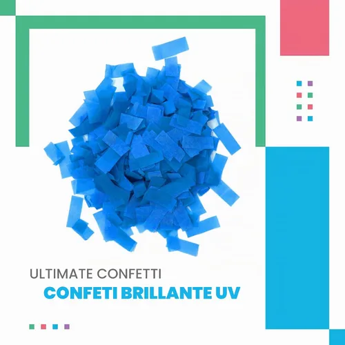 Vista 2 de Ultimate Confetti Confeti rectangular azul reactivo UV - 1 lb
