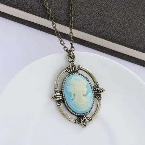 Vista 3 de LUREME Katherine - Collar con colgante de camafeo, accesorio para disfraz (nl005445)