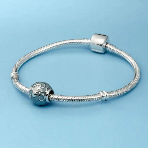 Vista 4 de SOUKISS - Abalorio de plata de ley 925, diseño de pulpo oceánico, se adapta a pulsera europea