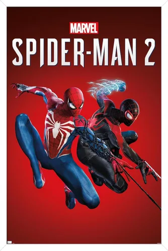 Vista 12 de Trends International Marvel's Spider-Man 2 - Póster de pared de arte con llave, 22.4 pulgadas de largo x 14.7 pulgadas, versión enmarcada de madera