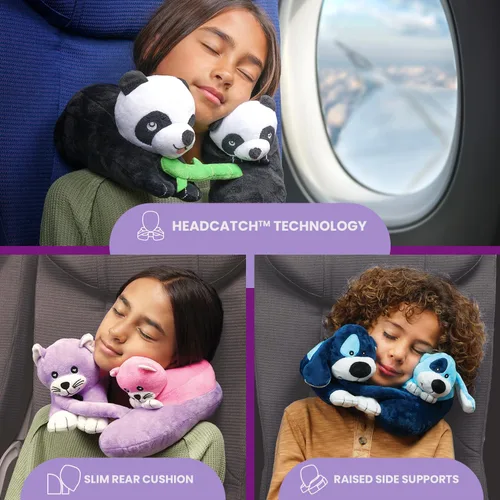 Vista 2 de Cabeau Almohada de viaje en avión para niños – Evolución para niños – Apoyo para el cuello para dormir en aviones, trenes y coches – Adorable