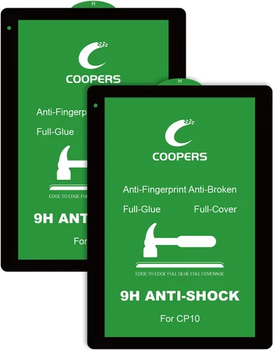 Vista 5 de COOPERS Paquete de 2 protectores de pantalla para tableta para modelo CP10, 9H HD antigolpes, antihuellas, película de vidrio templado de 10.1