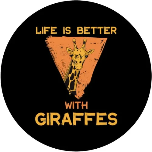 Vista 3 de La vida es mejor con jirafas jirafas Safari Animal PopSockets intercambiables PopGrip