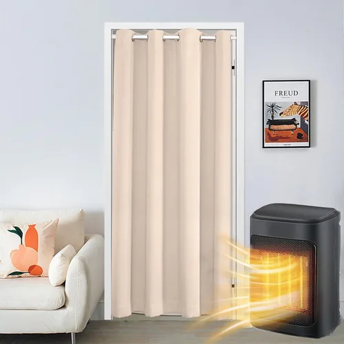 Vista 22 de SK Studio Cortinas opacas para armario, cortinas opacas con aislamiento térmico y ojales, cortinas de puerta para divisor de habitación, pasillo