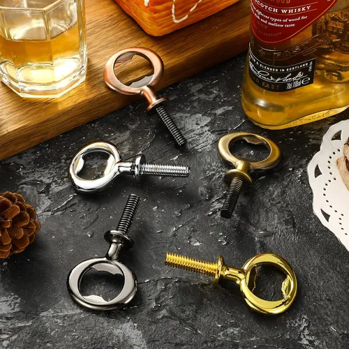 Vista 4 de Patelai Kit de abridor de botellas de metal de 5 piezas, acero inoxidable en blanco, accesorios para bodas, fiestas de vino, proyectos de bricolaje