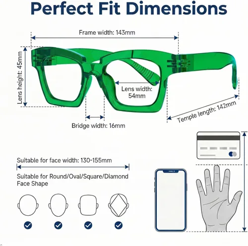 Vista 3 de Eyekepper Gafas de luz azul para mujer, anteojos cuadrados verdes Verde-1pc