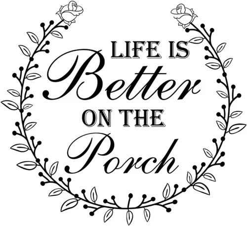 Vista 4 de Calcomanías de pared con texto "Life is Better On The Porche" extraíble para dormitorio, decoración del hogar Estilo-5