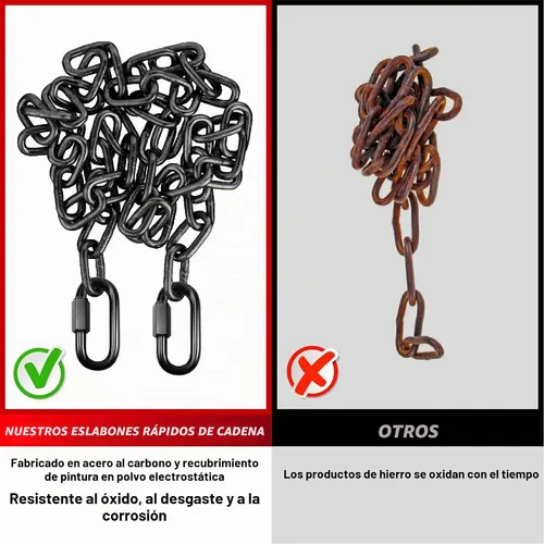 Vista 6 de PAMAZY 2 piezas de eslabones rápidos de cadena resistente de 4.2”, capacidad de peso de 2500 LBS, duradero, antióxido, conector de cadena de alta