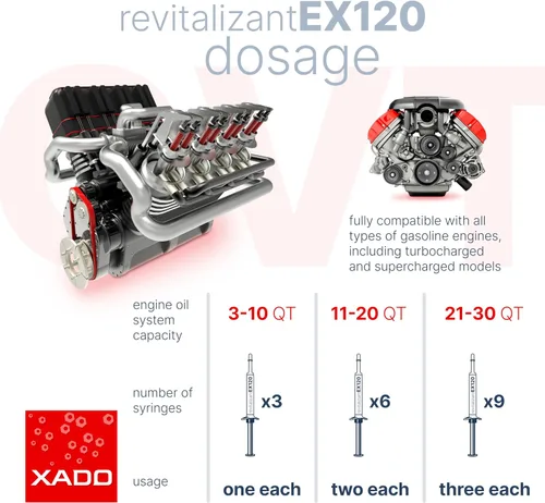 Vista 7 de XADO EX120 para motor de gasolina, paquete de 3 + supergrasa