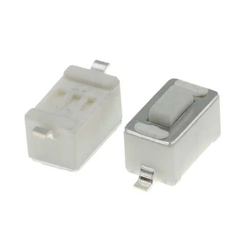 Vista 2 de 100 piezas 0.118 x 0.236 x 0.169 in 2 pines SMD DC12V 50mA interruptor táctil micro interruptor 0.118x0.236x0.169 in botón blanco
