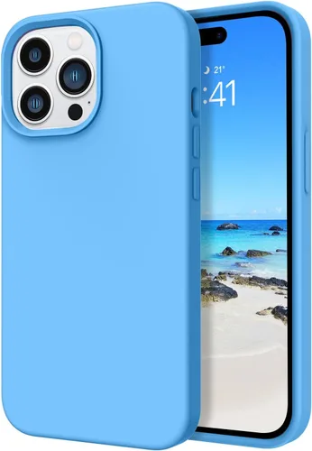 Vista 12 de Telaso Funda compatible con iPhone 14, silicona líquida de goma de gel suave para iPhone 14, funda delgada para teléfono con forro de microfibra