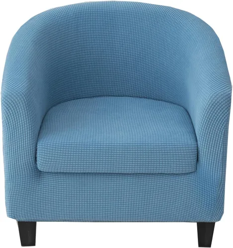 Vista 27 de CRFATOP - Funda elástica para sillón de club (2 piezas) 1 Club Cover & 1 Cushion Cover, Soft Round Tub Sofa Covers, Pet Friendly, Washable