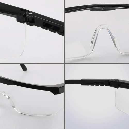 Vista 5 de Gafas de seguridad, 5 gafas protectoras ajustables de visión amplia, gafas de seguridad ligeras a prueba de niebla