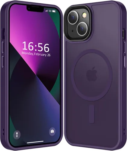 Vista 20 de Fuerte magnético para iPhone 11, compatible con Magsafe, [resistente a caídas de 13 pies] Funda trasera translúcida mate con sensación de piel