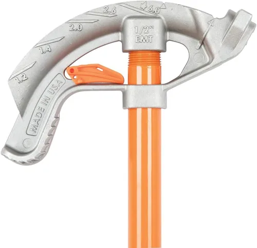 Vista 12 de KLEIN TOOLS 51606 Doblador de conductos de aluminio de montaje completo, 1/2-pulgada EMT, pedal ancho para alimentos, símbolos de referencia