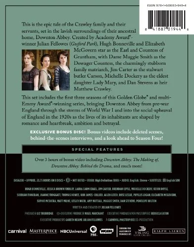 Vista 2 de Masterpiece Downton Abbey Seasons 1, 2 & 3 Deluxe Limited Edition (Tienda Exclusive Season 4 Bonus Features) Blu-ray
