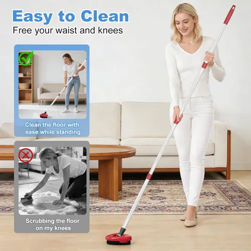 Vista 7 de Mango de trapeador para sistema O Cedar RinseClean de 2 tanques, cepillo de fregado y base de trapeador giratorio compatible con O-Cedar, asas