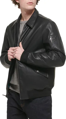 Vista 3 de Tommy Hilfiger Chaqueta bomber de piel sintética para hombre