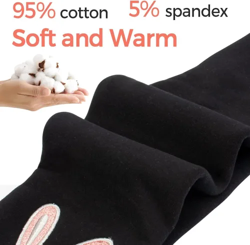 Vista 3 de Leggings de invierno para niñas pequeñas, con forro polar, básicos, de algodón grueso, térmicos, pantalones de longitud completa, ropa para niños