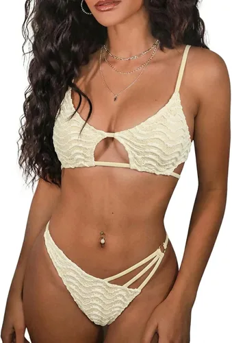 Vista 41 de ZAFUL Conjunto de bikini sexy de dos piezas para mujer 2-Multicolor