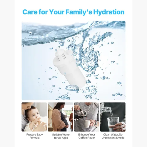 Vista 6 de Happybuy Filtro de agua para jarra, paquete de 3 filtros de agua de 5 etapas para jarras y dispensadores, sin BPA, dura 3 meses o 40 galones, reduce