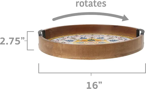 Vista 4 de Gourmet Basics by Mikasa Vella Lazy Susan - Bandeja para servir, 16 pulgadas, surtido