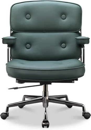 Vista 7 de Silla de oficina ejecutiva ergonómica con respaldo medio, silla de escritorio para computadora, silla giratoria ajustable con sillas de oficina