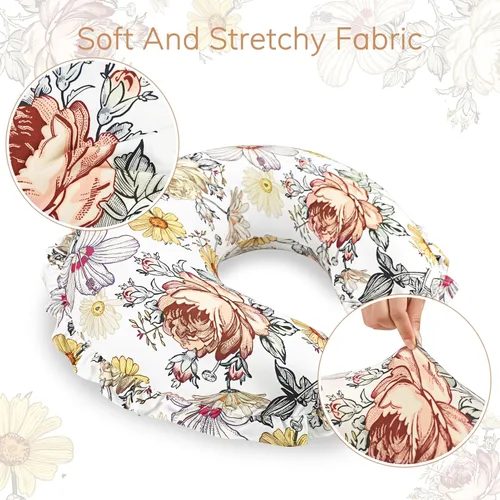 Vista 4 de Funda de almohada de lactancia con volantes, funda extraíble para almohadas de lactancia, ultra suave y transpirable, con diseño moderno de encaje
