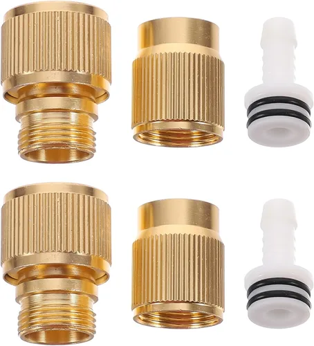 Vista 9 de Yardwe Conector de manguera de agua de junta rápida chapada en aleación de aluminio de 2.37 x 1.14 pulgadas, accesorios de conexión rápida
