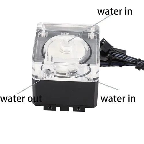 Vista 3 de Bomba PWM de refrigeración por agua,Bomba de agua integrada de refrigeración por agua de PC Mute DC 12V,Bomba de agua del intercambiador de calor